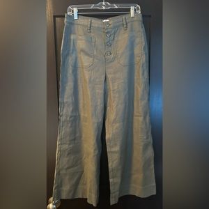 Evereve Jodie Crop Wide Leg, Olive Green Pants, women’s size 30